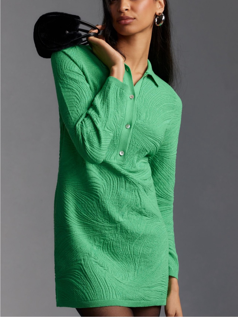 Anthropologie Long sleeve Polo Sweater Mini Dress